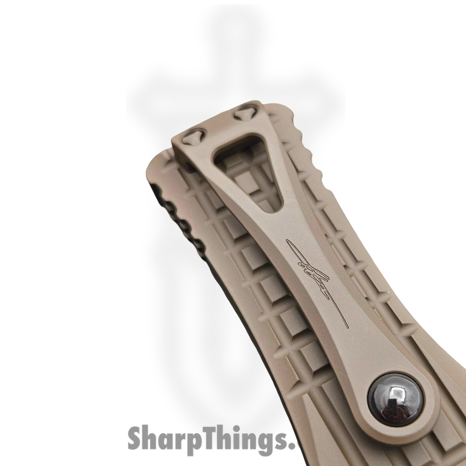 Microtech - 919-1FRCCHS - Hera Hellhound Frag - OTF Auto - M390MK Coated Tanto - 6061-T6 Aluminum - Chocolate Brown Cerakote - Image 4