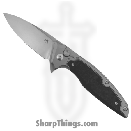 Hwzbben Knives – HWZ-B5 – Hermod – Folding Knife – M390 Blasted Drop Point – TA5 Titanium – Black Carbon Fiber