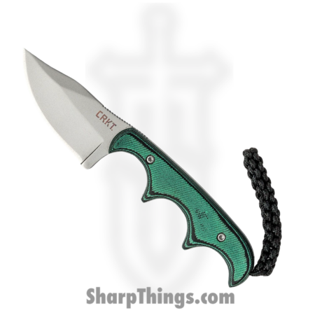 CRKT – 2387 – Folts Minimalist – Fixed Blade Knife – 5Cr15MoV Blasted Bowie – Micarta – Green