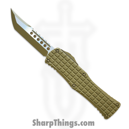 Microtech – 919-1FRCRAS – Signature Series Hera – OTF Auto – Cerakote RAL-800 Hellhound Tanto – 6061-T6 Aluminum – Tan