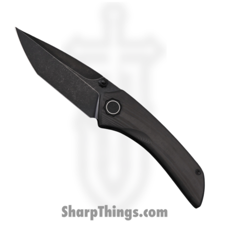 Poikilo Blade – PBTUS1CF – Tuna S1 – Folding Knife – Bohler M398 Dark Stonewash Tanto – Wood Grain Carbon Fiber – Black