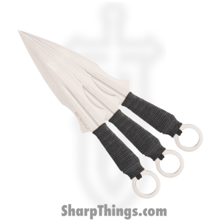 United Cutlery – UC3453 – Honshu Kunai Throwing Set With Sheath – Fixed Blade Knife – 7Cr13 Satin Dagger – Cord Wrapped – Black