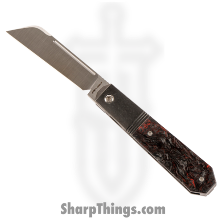 Jack Wolf Knives – AFTER-02-FC-DM-RED – After Hours Jack – Folding Knife – S90V Satin Barlow – FatCarbon – Dark Matter Red