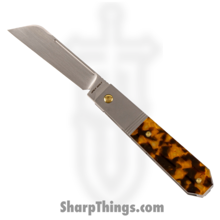 Jack Wolf Knives – AFTER-02-KIR-TOR-SHL – After Hours Jack – Folding Knife – S90V Satin Barlow – Kirinite – Tortoise Shell