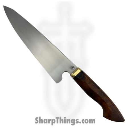 Royalty Rings Co. – RRC-Gyuto-01 – Gyuto – Fixed Blade Knife – AEB-L Satin Gyuto – Ironwood – Brown/Bronze