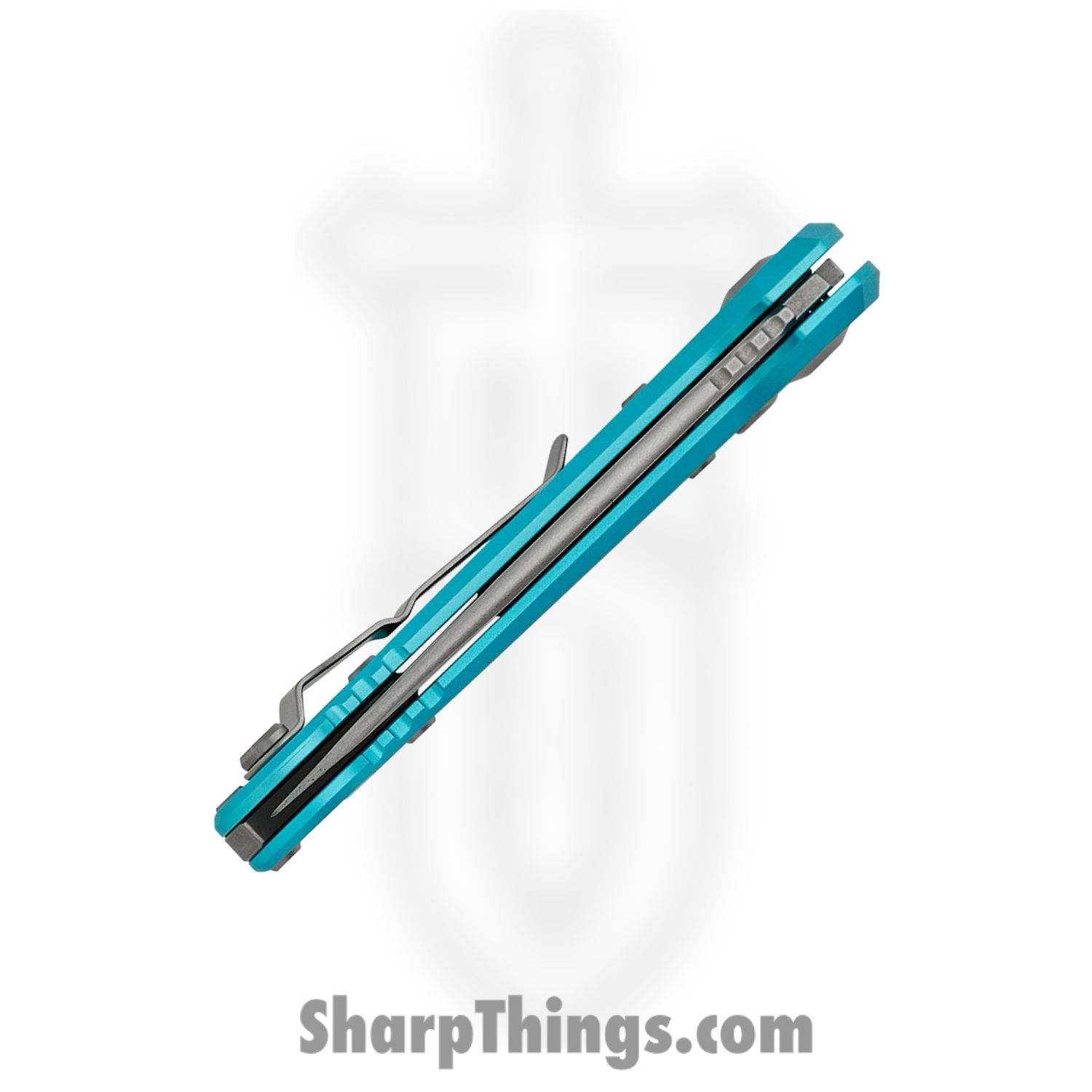 Microtech - 1135-11TQ - LUDT Gen III - Automatic Knife - M390MK Stonewash Drop Point P/S - Aluminum with Traction Tape Inserts - Turquoise - Image 5