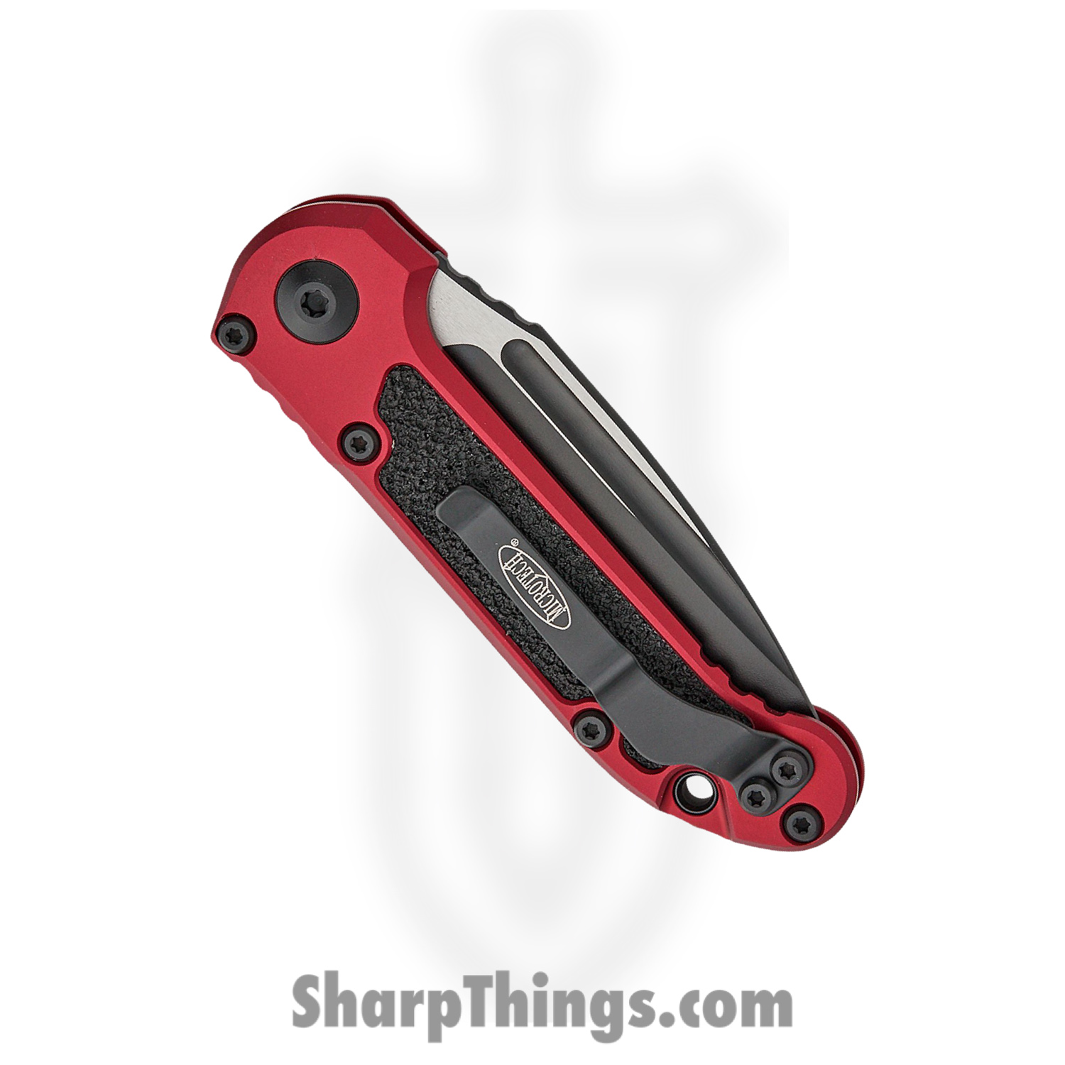 Microtech - 1135-1MR - LUDT Gen III - Automatic Knife - M390MK Coated Drop Point - Aluminum with Traction Tape Inserts - Merlot - Image 4