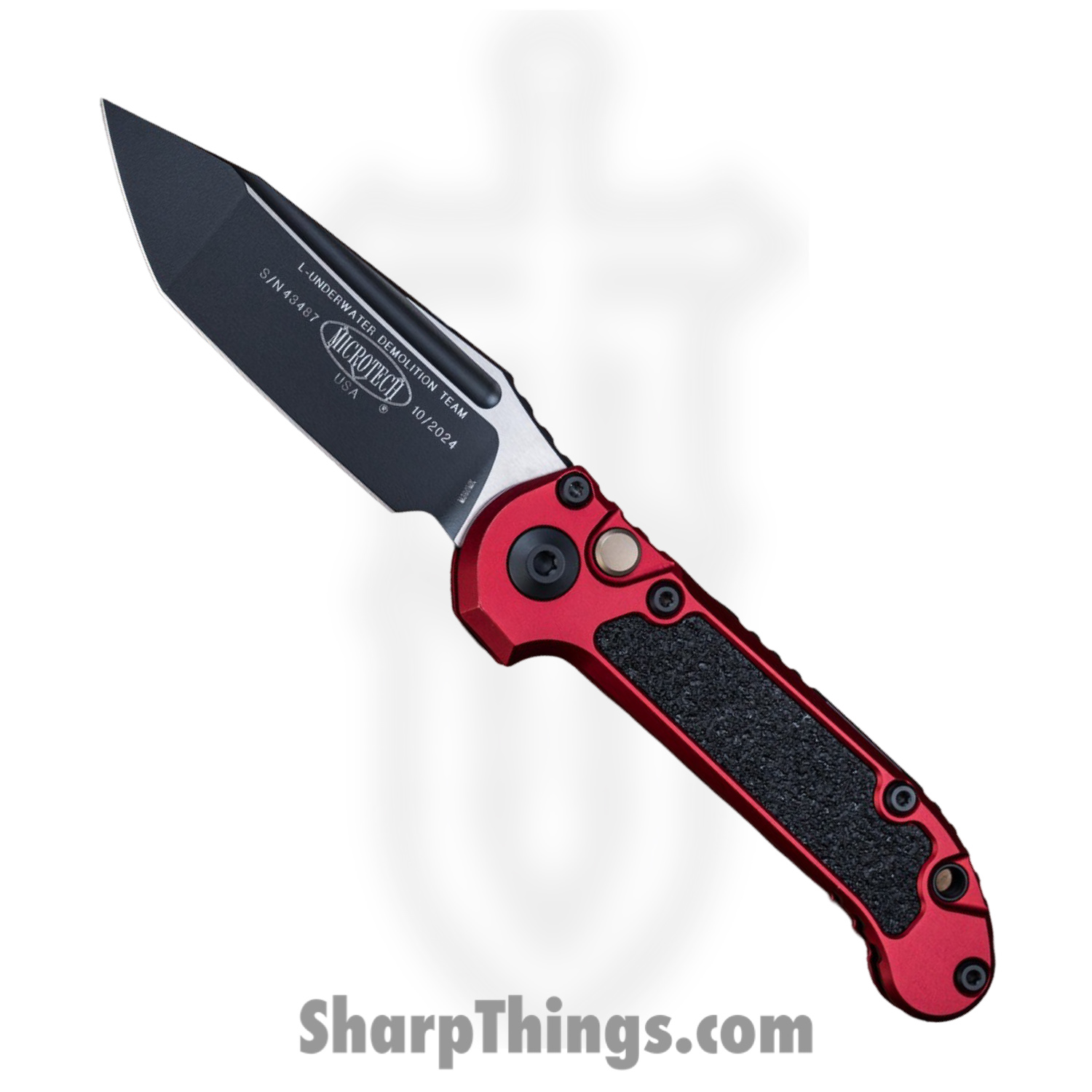 Microtech - 1136-1MR - LUDT Gen III - Automatic Knife - M390MK Coated Reverse Tanto - Aluminum with Traction Tape Inserts - Merlot
