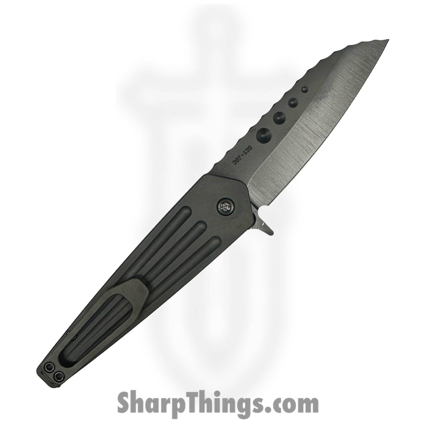 Medford Knife and Tool - 122324A - Nosferatu - Folding Knife - S45VN Coated "Armadillo" Sheepsfoot - Titanium - Black - Image 2
