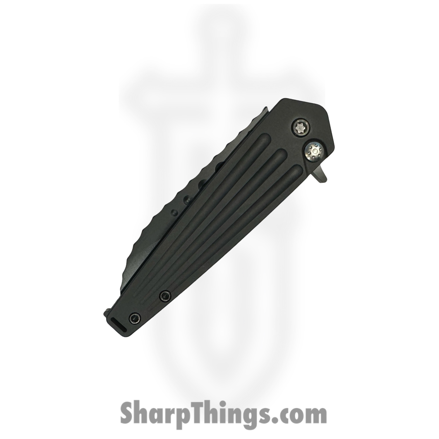 Medford Knife and Tool - 122324A - Nosferatu - Folding Knife - S45VN Coated "Armadillo" Sheepsfoot - Titanium - Black - Image 3