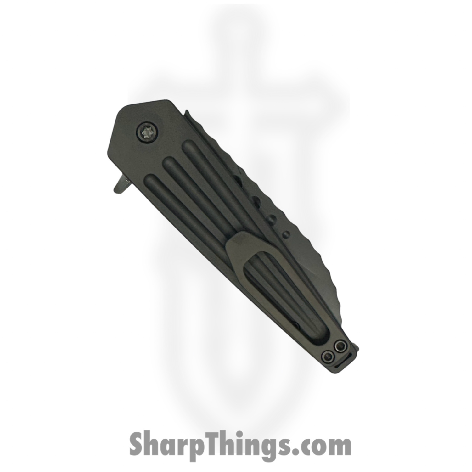 Medford Knife and Tool - 122324A - Nosferatu - Folding Knife - S45VN Coated "Armadillo" Sheepsfoot - Titanium - Black - Image 4