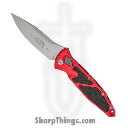 Microtech – 160A-10RD – Socom Elite – Folding Knife – M390, 204P, Elmax, or XHP Stonewash Clip Point – Aluminum with Textured Inserts – Red