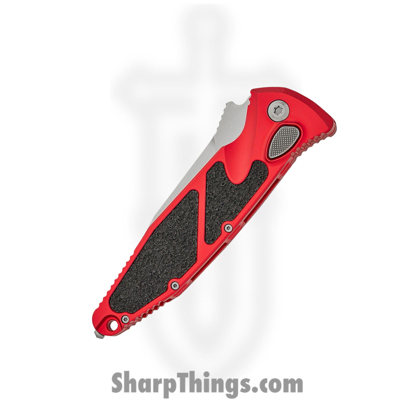 Microtech - 160A-10RD - Socom Elite - Folding Knife - M390, 204P, Elmax, or XHP Stonewash Clip Point - Aluminum with Textured Inserts - Red - Image 3