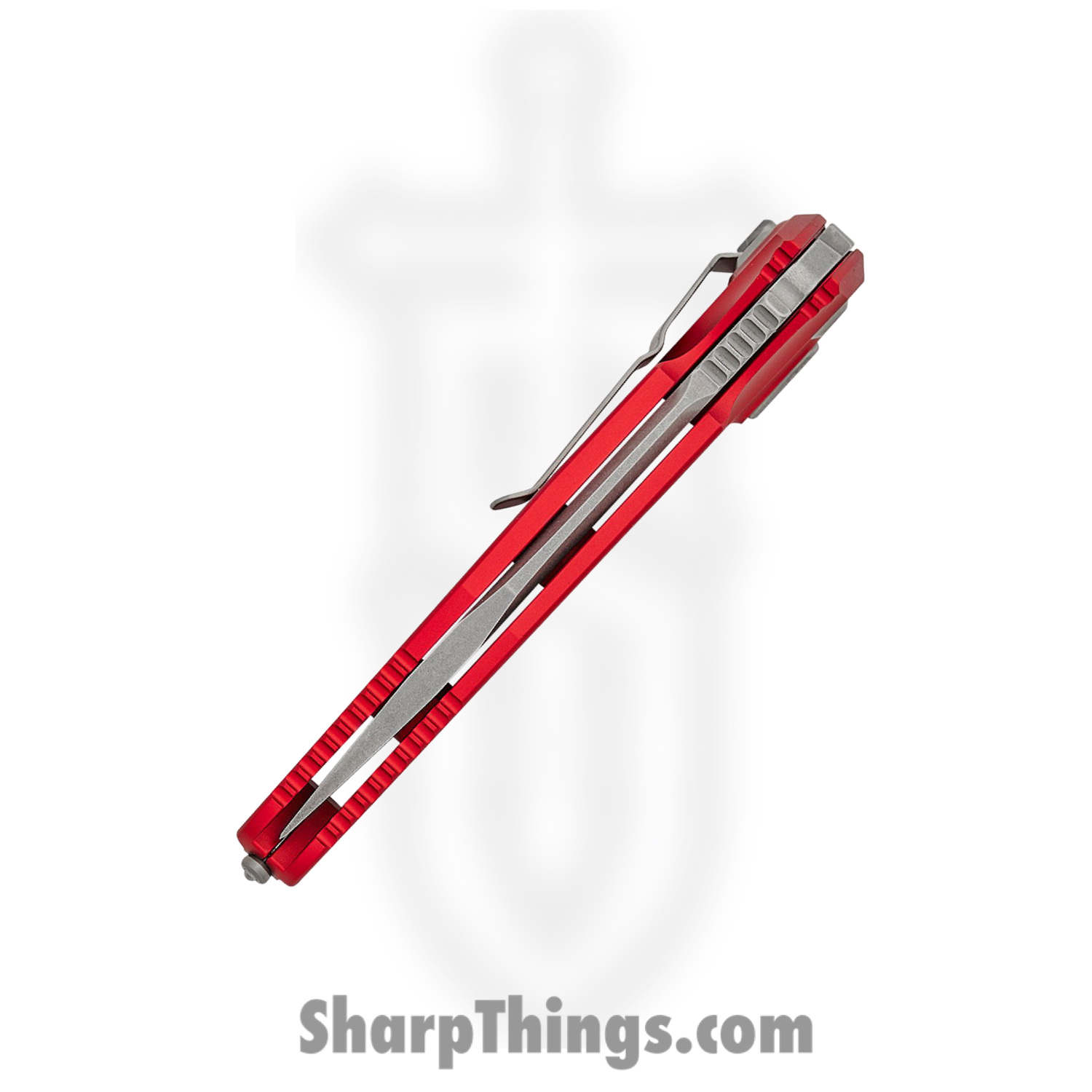 Microtech - 160A-10RD - Socom Elite - Folding Knife - M390, 204P, Elmax, or XHP Stonewash Clip Point - Aluminum with Textured Inserts - Red - Image 5