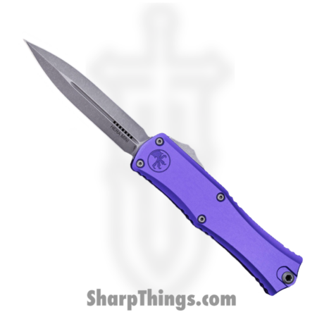 Microtech – 1702M-10APPU – Mini Hera II – OTF Auto – M390 Apocalyptic Double Edge- Aluminum – Purple