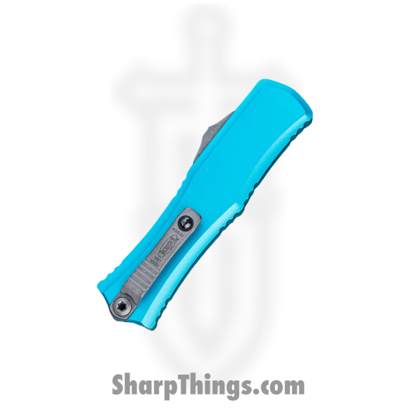 Microtech - 1703M-10APTQ - Mini Hera II - OTF Auto - M390MK Apocalyptic Drop Point - Aluminum - Turquoise - Image 4