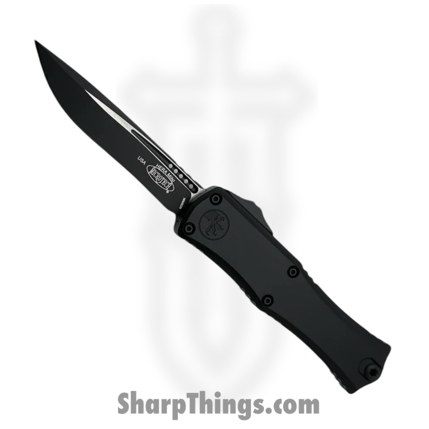 Microtech - 1705M-1T - Mini Hera II Tactical - OTF Auto - M390MK Coated Recurve - Aluminum - Black