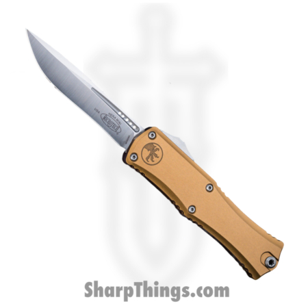 Microtech – 1705M-4TA – Mini Hera II – OTF Auto – M390MK Satin Recurve – Aluminum – Tan