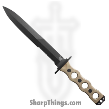 Benchmade – 185SBK-1 – SOCP Fixed Blade – Fixed Blade Knife – CPM 3V Coated D/E P/S – G10 – Tan