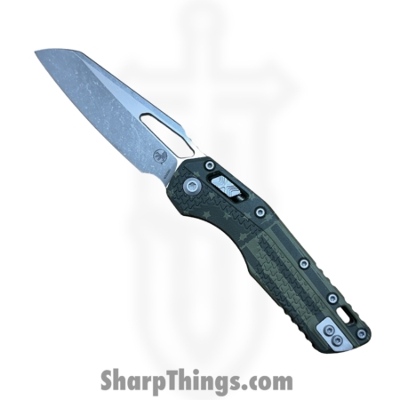 Microtech – 210T-10 APPMODFLAG – MSI RAM-LOK Flag – Folding Knife – M390MK Modified Sheepsfoot – Injection Molded Polymer – OD Green Flag