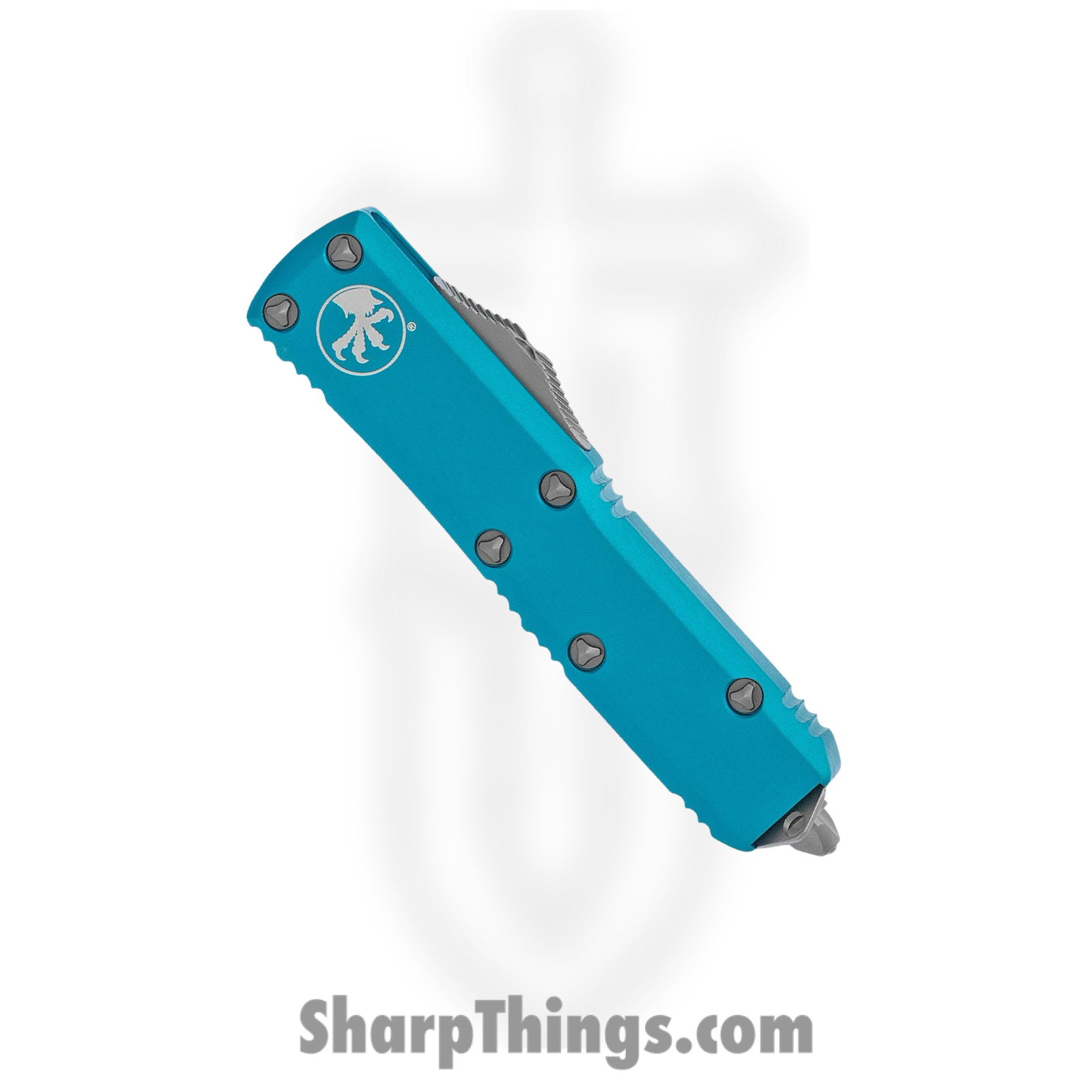 Microtech - 231-11TQ - UTX-85 - OTF Auto - M390 Apocalyptic Drop Point P/S - 6061-T6 Aluminum - Turquoise - Image 2