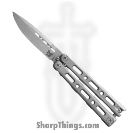 Benchmade – 82 – Laro – Balisong – CPM MagnaCut Stonewash Drop Point – Titanium – Gray