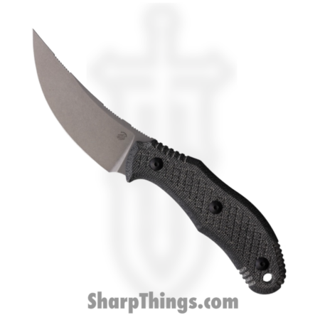 Bastinelli Creations – BAS233SW – Chopper – Fixed Blade Knife – M390 Stonewash Upswept – Micarta – Black