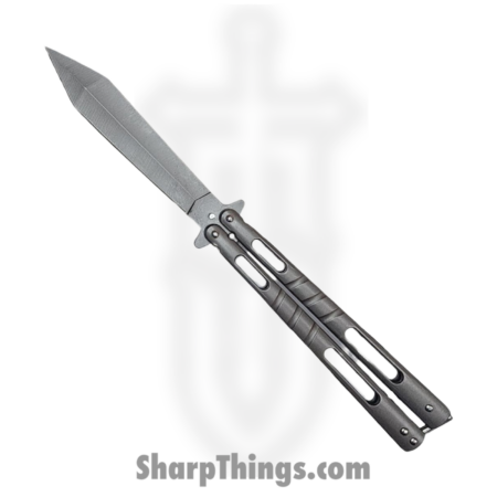 VOC – BK114 – Butterfly Knife – Balisong – 440 SS Stonewash Spear Point – Aluminum – Grey