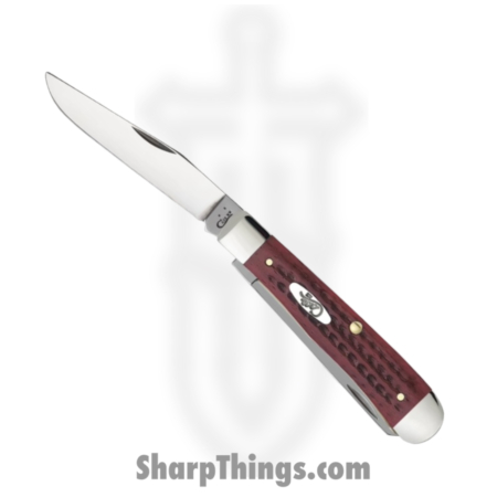 Case Cutlery – CA00783 – Trapper – Folding Knife – Tru-Sharp Stainless Polished Clip Spey – Corn Cob Jigged Old Bone – Red