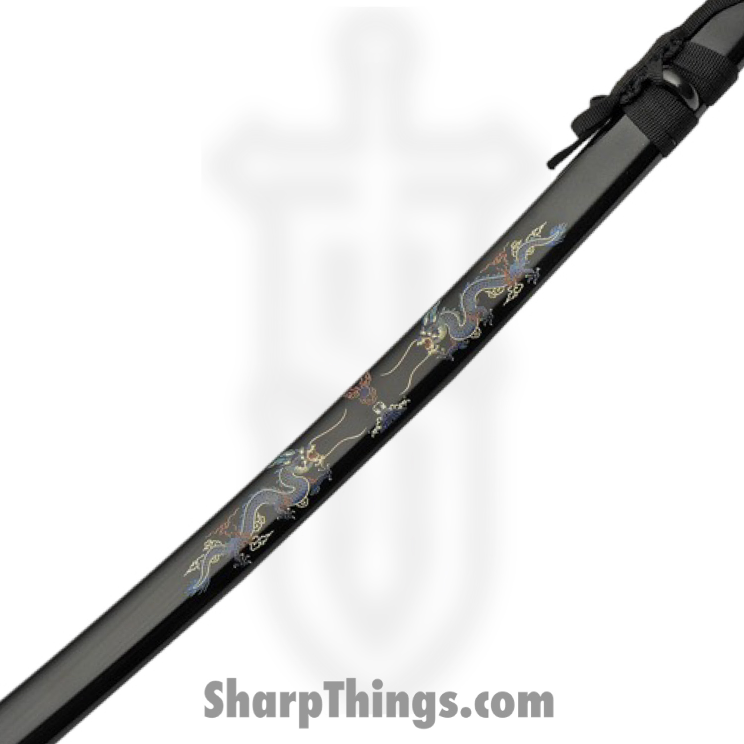 CMP - CN9270311 - Double Dragon Samurai - Fixed Blade Knife - Carbon Steel Satin - Cord Wrapped - Black - Image 3