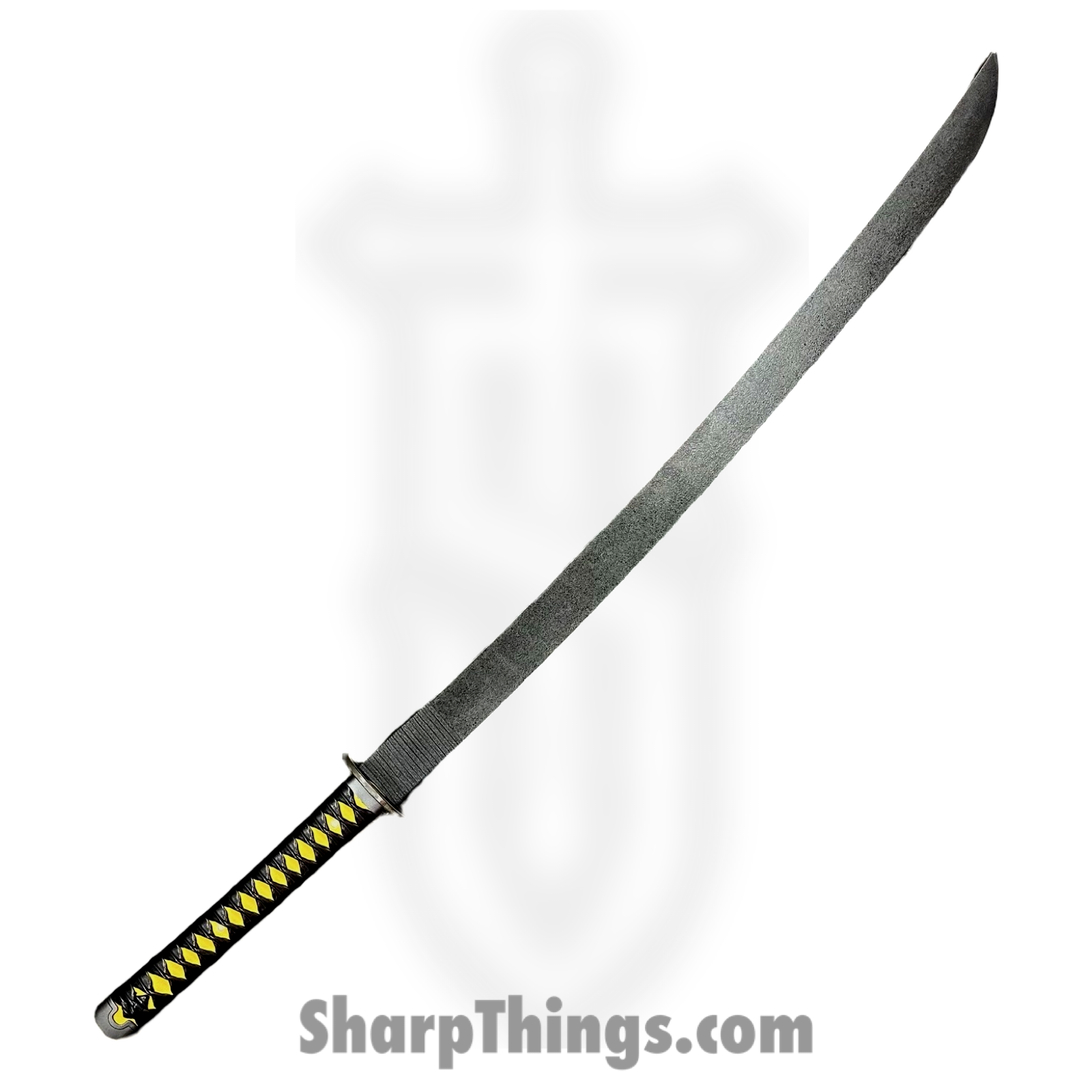 SBC - DEADPOOL0125 - Deadpool - Fixed Blade Knife - 1045 HC Black w/ Yellow Katana - Leather Wrapped - Black Yellow - Image 4