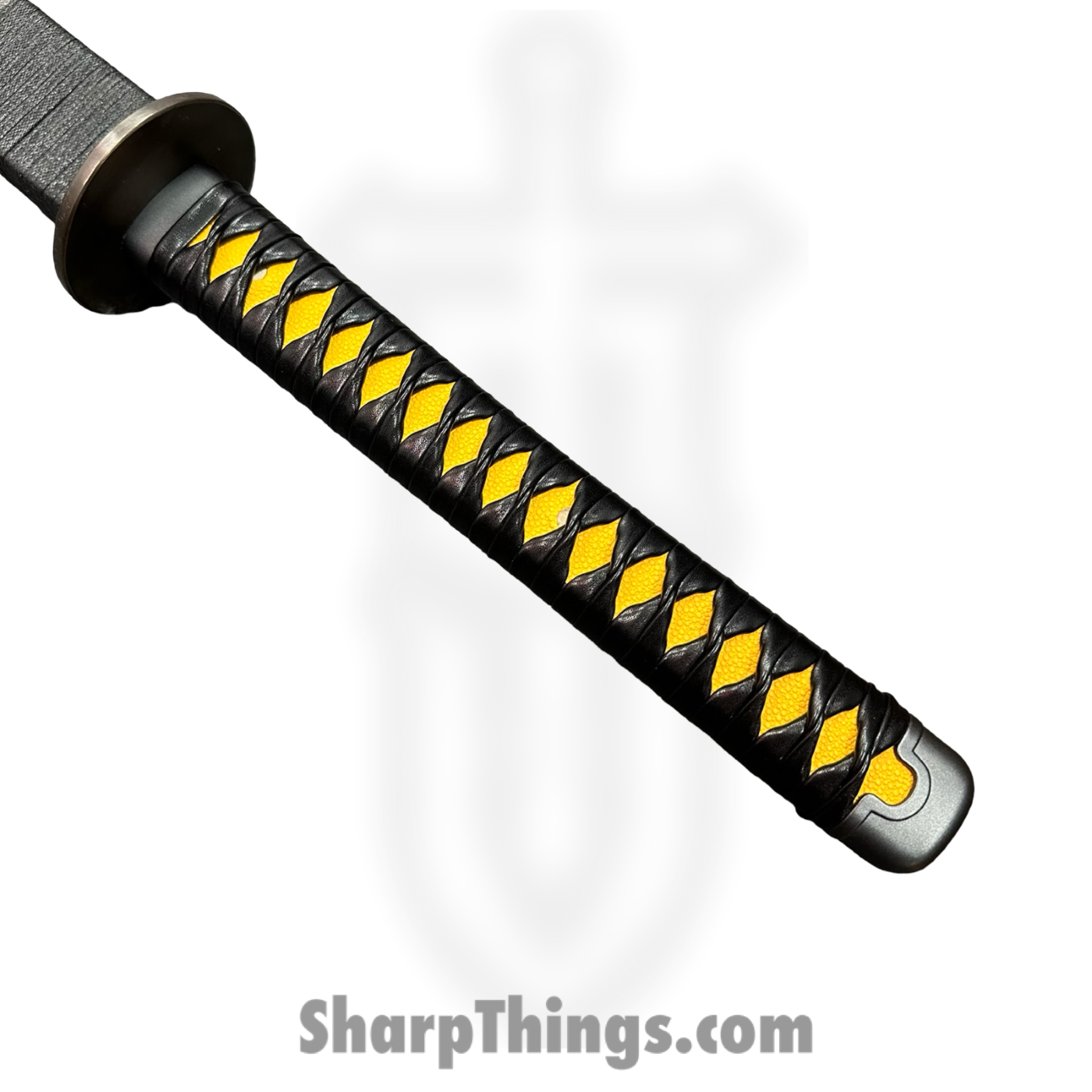 SBC - DEADPOOL0125 - Deadpool - Fixed Blade Knife - 1045 HC Black w/ Yellow Katana - Leather Wrapped - Black Yellow - Image 8