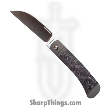 Jack Wolf Knives – DIAMO-01-FC-PUR-HAZ – Diamondback Jack – Folding Knife – S90V Satin Sheepsfoot – Fat Carbon – Purple Haze