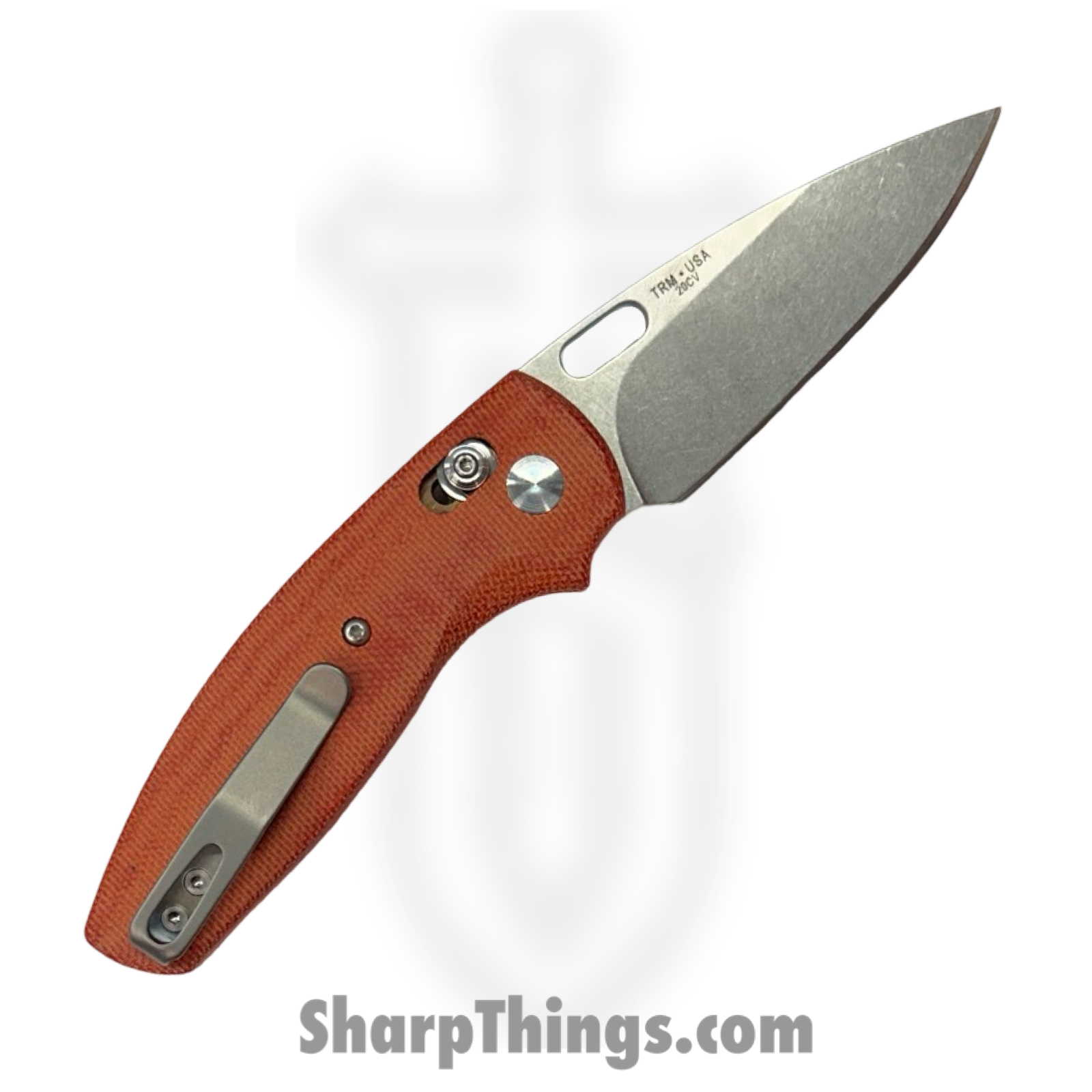 TRM - DLRBD3DMICAO - BullDog - Folding Knife - 20CV Stonewash Drop Point - Micarta - Autumn Orange - Image 2