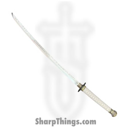 SBC – ELDEN0125 – Elden Ring – Fixed Blade Knife – T10 HC Polished Katana – Cord Wrapped – Gray