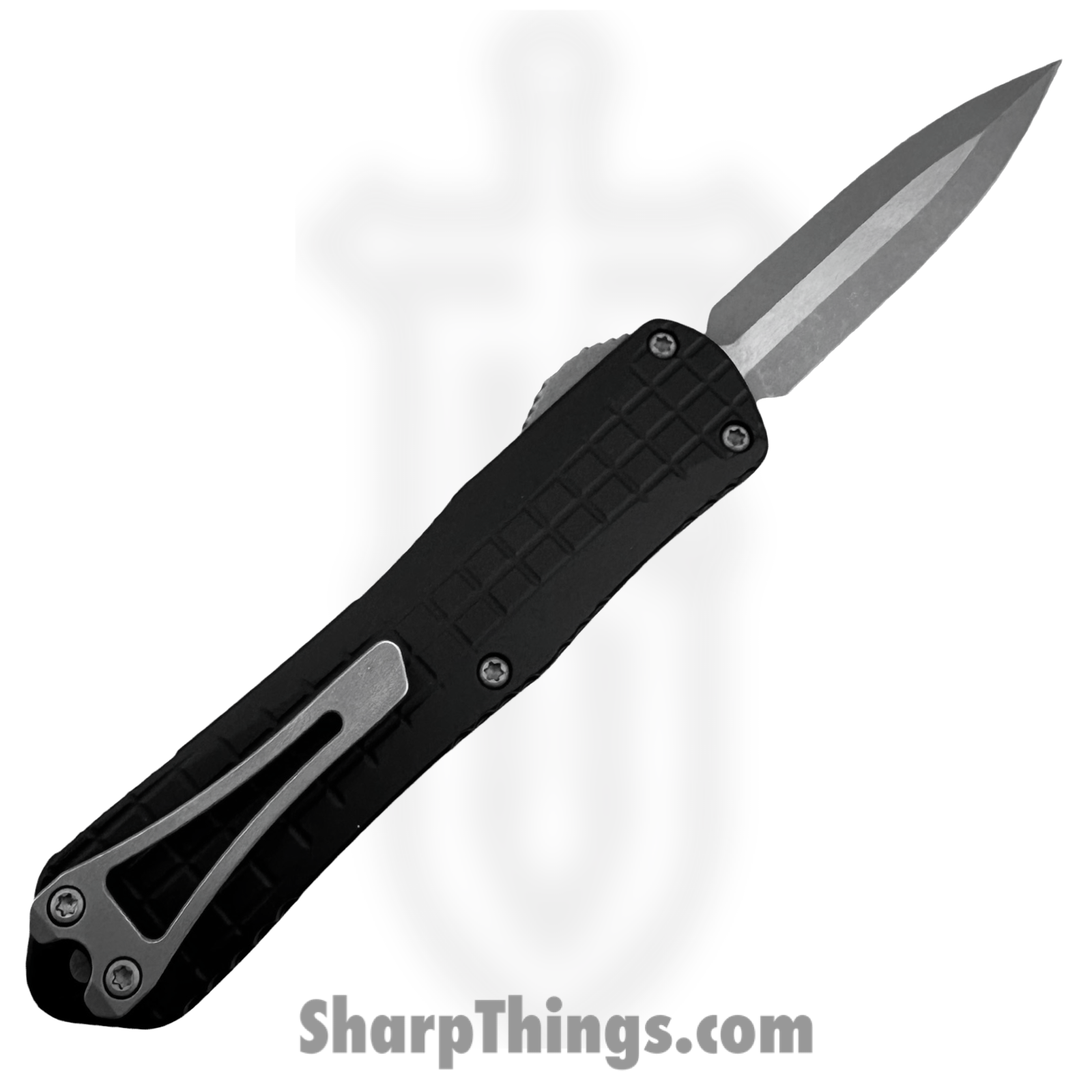 Heretic Knives - H028F-5A - Manticore E - OTF Auto - CPM MagnaCut Battleworn Dagger - Aluminum - Black - Image 2