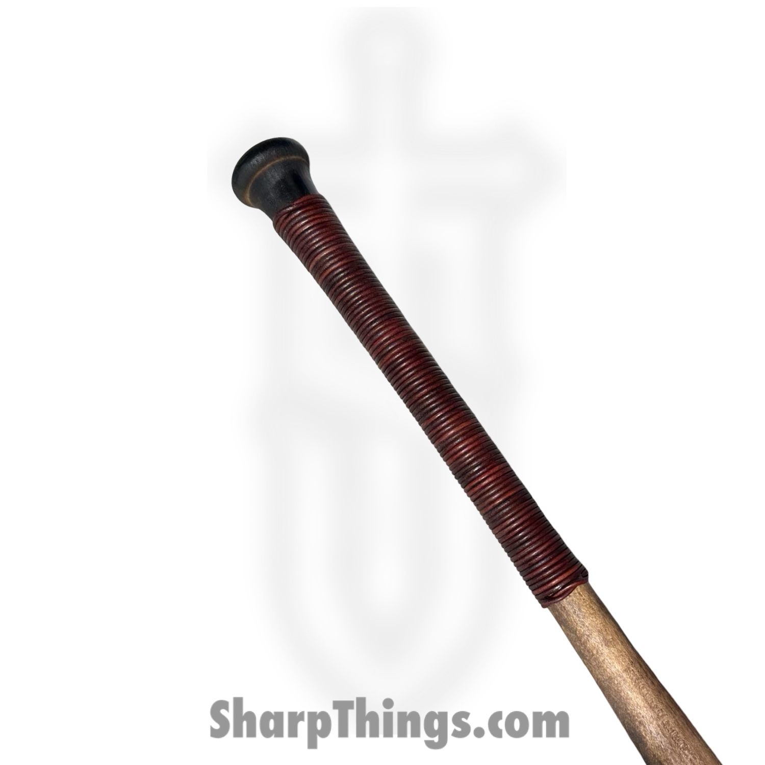 Heavy Barrel Designs - HBD-bat-4 - Studded Bat - Leather Cord Wrapped Grip - Brown Red - Image 4