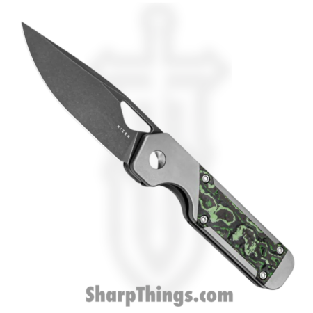 Kizer Cutlery – KI3634SA2 – Mini Militaw – Folding Knife – S45VN Coated Drop Point – Titanium Fat Carbon – Silver Green