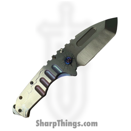 Medford Knife and Tool – MK0124TT-01TM-TFCB-BN – LH Prae “T” – Folding Knife – S45VN Satin Tanto – “Cracked Glass” Titanium