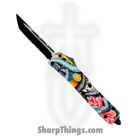 VOC – OTF407 – Samurai – OTF Auto – 440 SS Two Tone Tanto – Aluminum – Multi