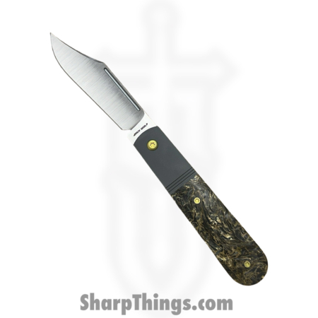Jack Wolf Knives – PRIMO-01-FC-DM-GLD – Primo Jack – Folding Knife – S90V Satin Clip Point – FatCarbon – Dark Matter Gold