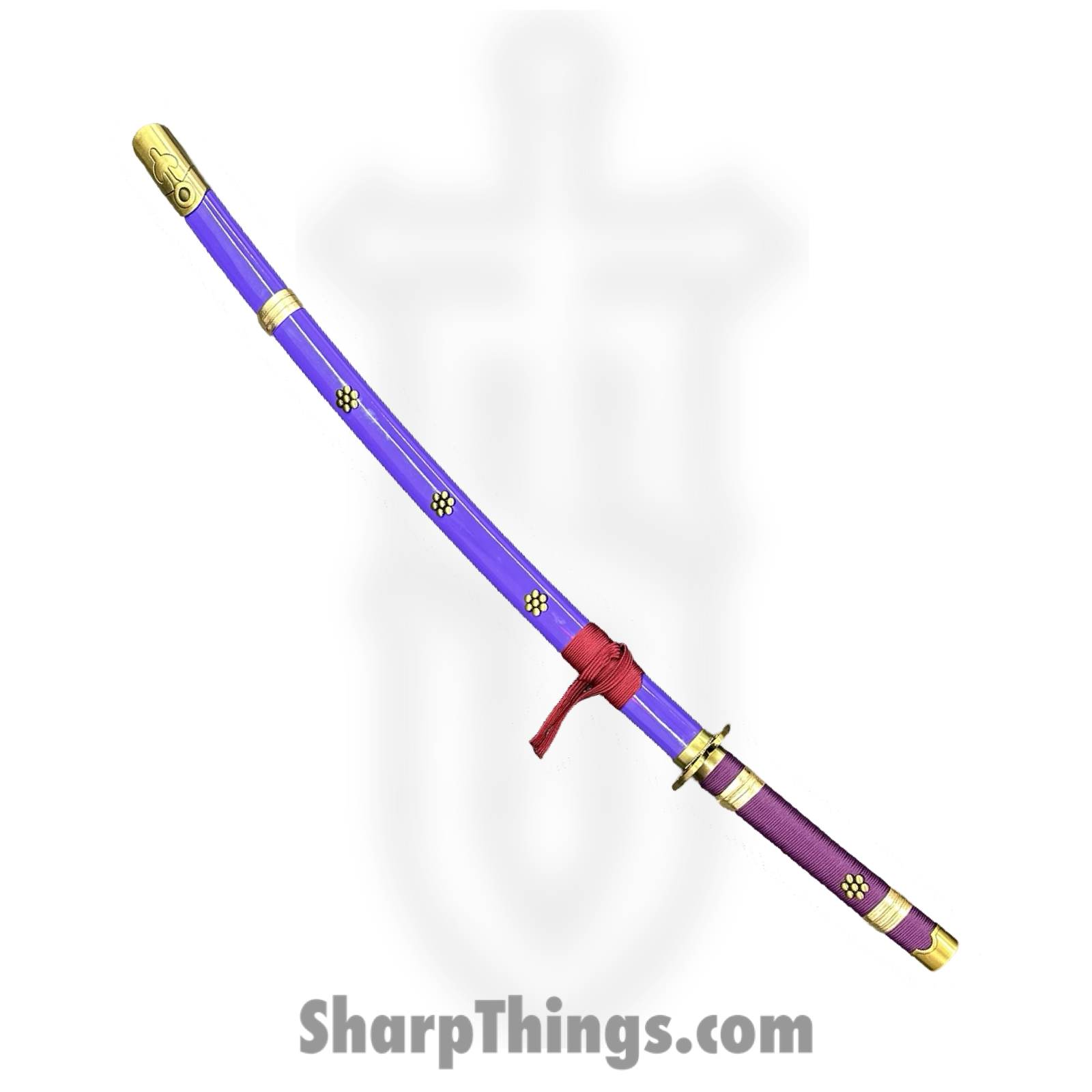 SBC - PURPENMA0125 - Purple Enma - Fixed Blade Knife - 1045 HC Purple and Black Katana - Cord Wrapped - Purple - Image 4