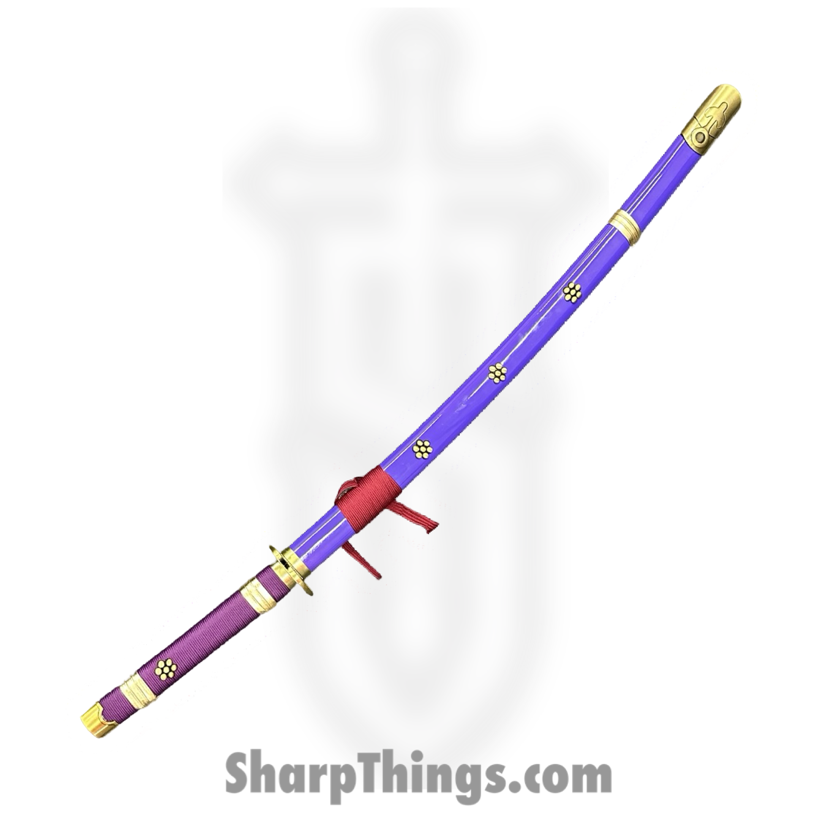 SBC - PURPENMA0125 - Purple Enma - Fixed Blade Knife - 1045 HC Purple and Black Katana - Cord Wrapped - Purple - Image 5