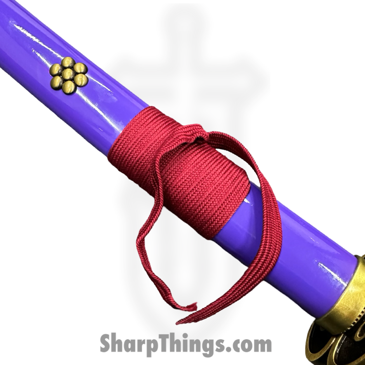 SBC - PURPENMA0125 - Purple Enma - Fixed Blade Knife - 1045 HC Purple and Black Katana - Cord Wrapped - Purple - Image 7