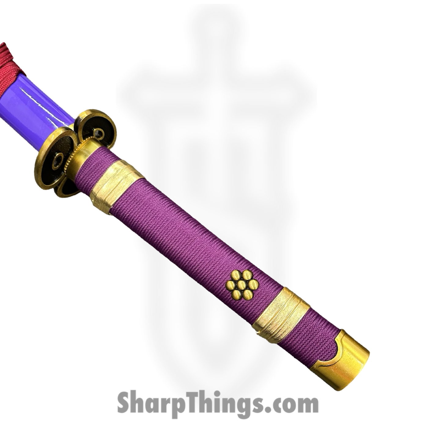 SBC - PURPENMA0125 - Purple Enma - Fixed Blade Knife - 1045 HC Purple and Black Katana - Cord Wrapped - Purple - Image 8