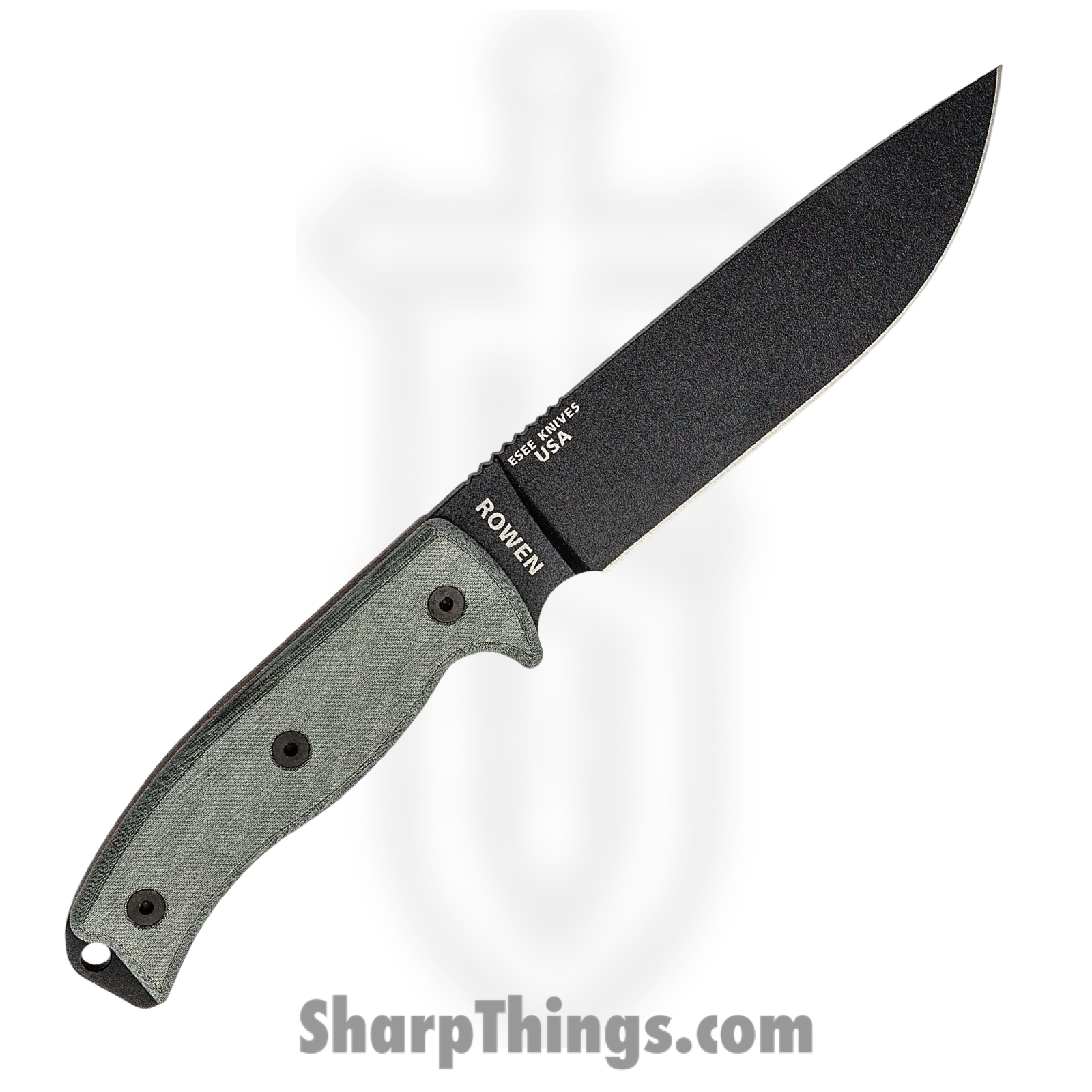 ESEE - RC6P - Model 6 - Fixed Blade Knife - 1095 HC Black Drop Point - Micarta - Gray - Image 2