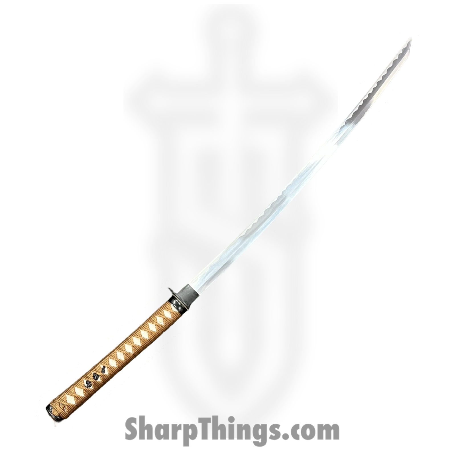 SBC - SAKABATO0125 - Sakabato - Fixed Blade Knife - Manganese Steel Polished Katana - Cord Wrapped - Brown - Image 2