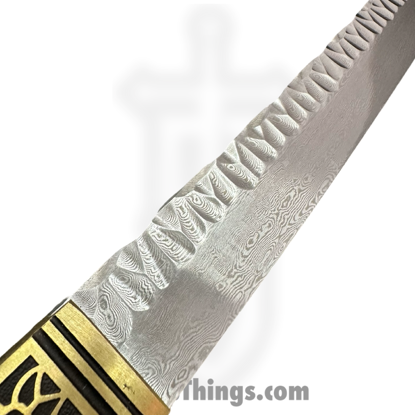 SBC - SPINE0125 - Sharp Spine of Dragon - Fixed Blade Knife - Damascus Polished Katana - Cord Wrapped - Black Red - Image 3