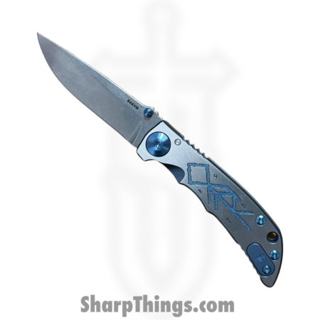 Spartan Blades – SF10CUSTRAIL – Harsey Custom 3.25 – Trail Walker – Folding Knife – CPM S45VN Stonewash Drop Point – Titanium – Natural Blue