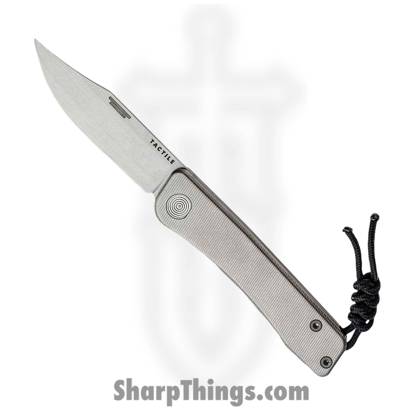 Tactile Knife Co. - TKCBXMC01 - Bexar - Folding Knife - CPM MagnaCut Stonewash Clip Point - Titanium - Silver